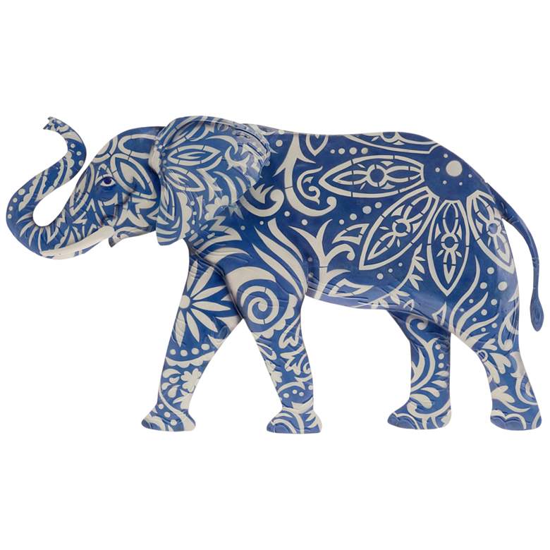 Image 2 Eangee Elephant 17 inch Wide Blue Capiz Shell Wall Decor