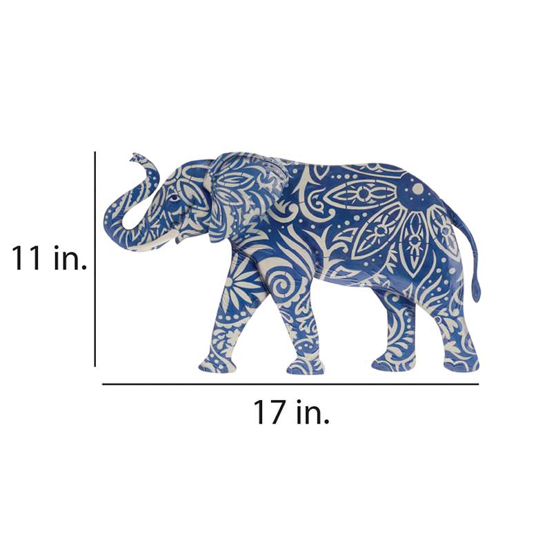 Image 4 Eangee Elephant 17 inch Wide Blue Capiz Shell Wall Decor more views