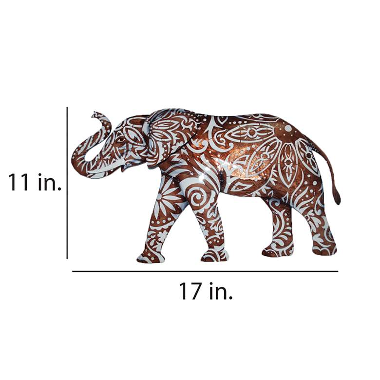 Image 4 Eangee Elephant 17" Wide Brown Capiz Shell Wall Decor more views