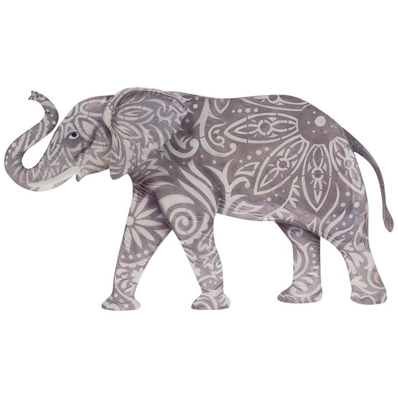 Image 2 Eangee Elephant 17 inch Wide Gray Capiz Shell Wall Decor