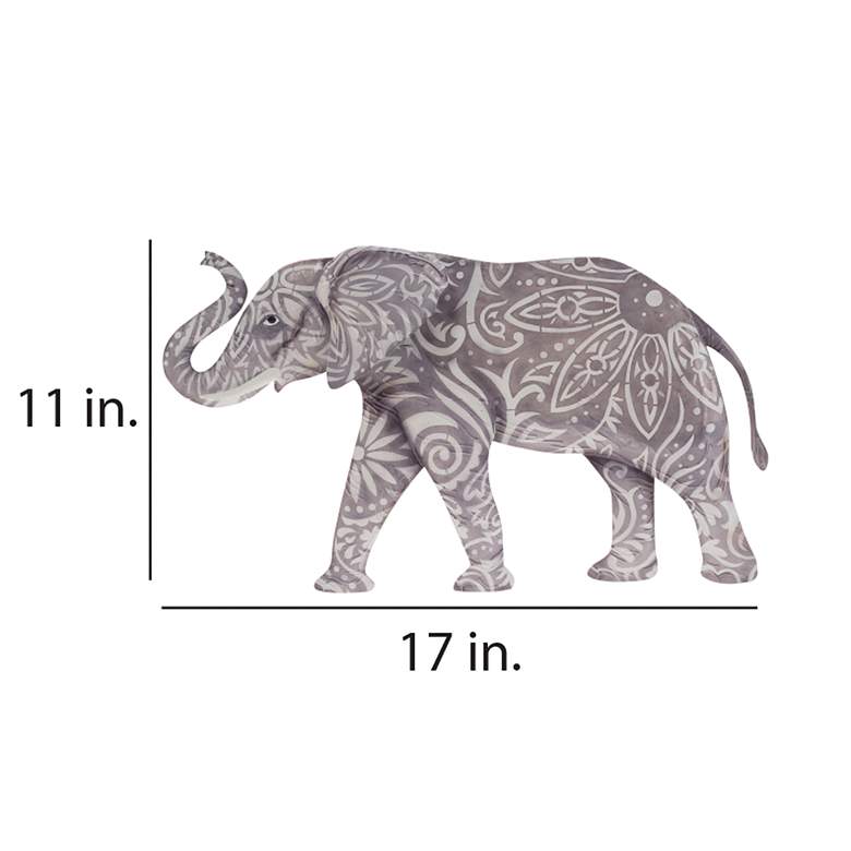 Image 4 Eangee Elephant 17 inch Wide Gray Capiz Shell Wall Decor more views