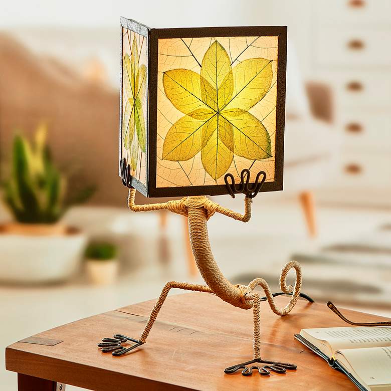 Image 1 Eangee Enlightened Gecko Green Table Lamp