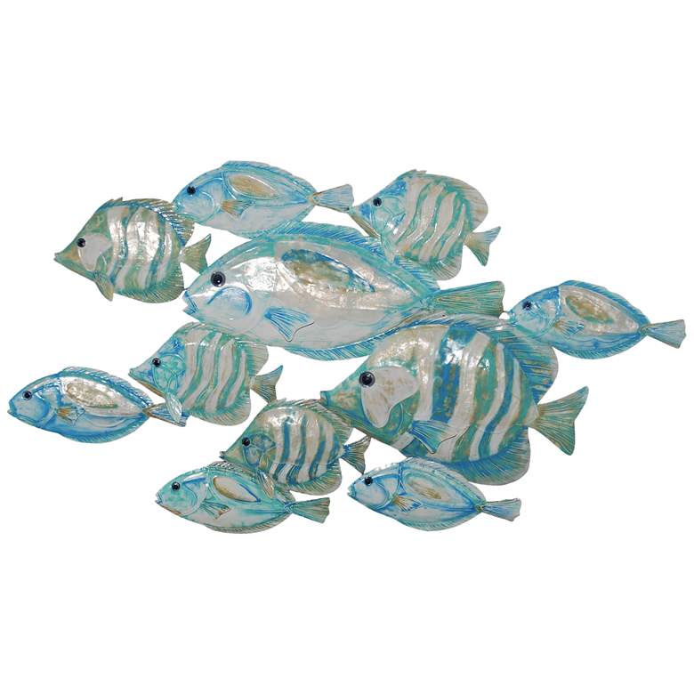 Image 2 Eangee Fish Rustic Wall Decor Giant Sea Blue