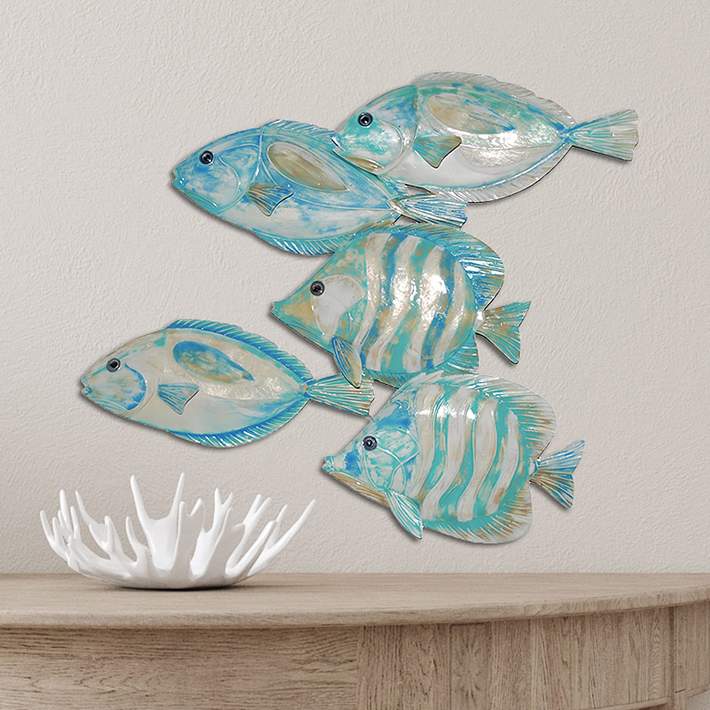 Eangee Fish Rustic Wall Decor Large Sea Blue - #635G5