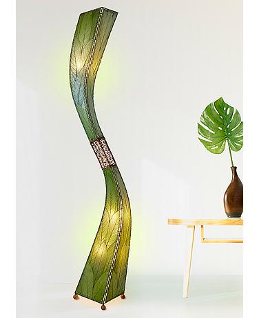 Eangee Flow 72" High Green Cocoa Leaves Giant Tower Floor Lamp
