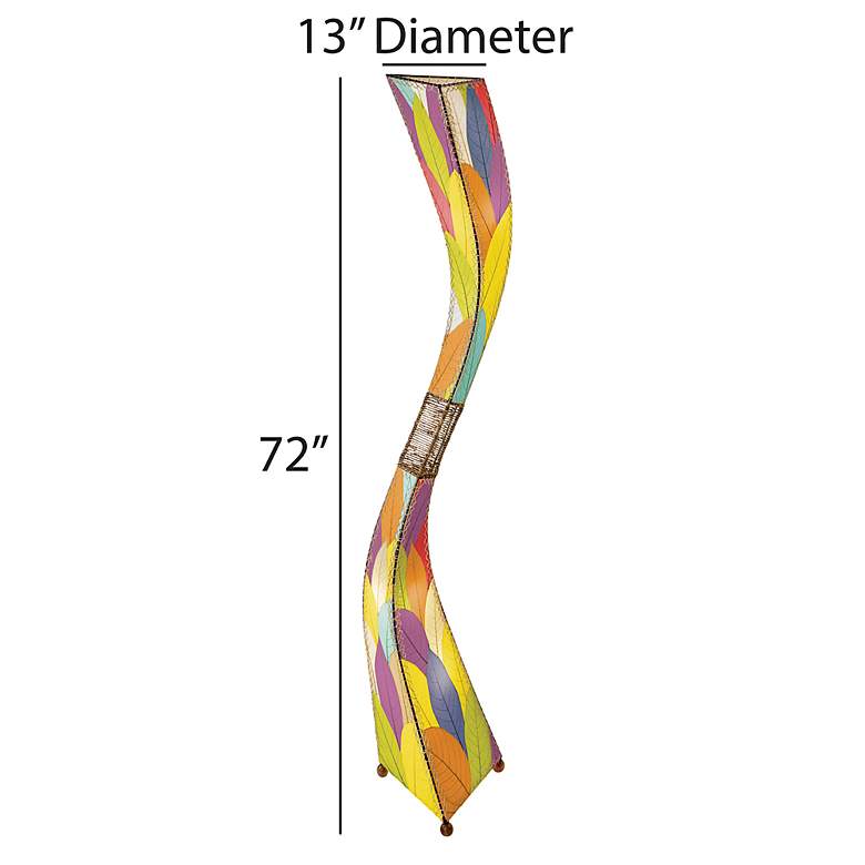 Image 4 Eangee Flow 72" high Multi-Color Cocoa Leaves Giant Tower Floor Lamp more views