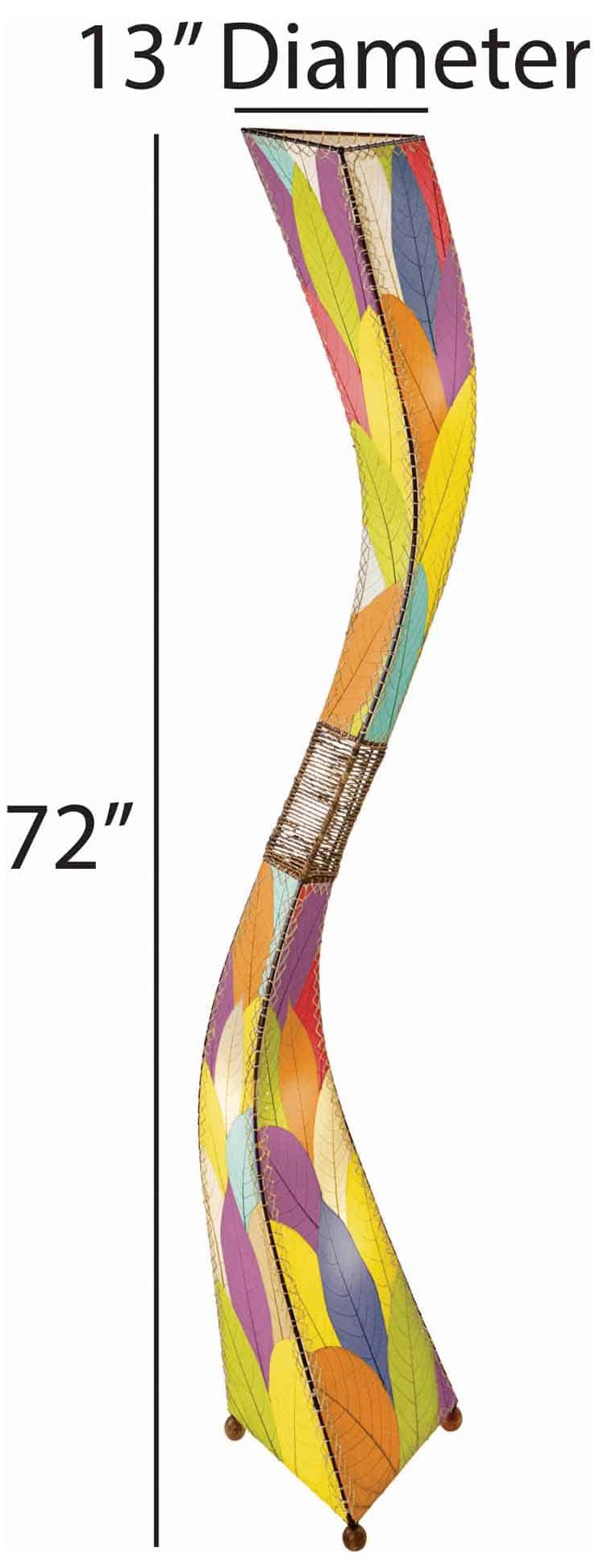 Image 7 Eangee Flow 72" high Multi-Color Cocoa Leaves Giant Tower Floor Lamp more views