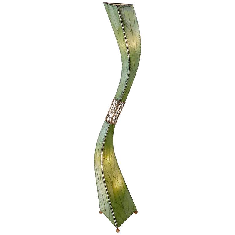 Image 2 Eangee Flow Green Cocoa Leaves Giant Tower Floor Lamp
