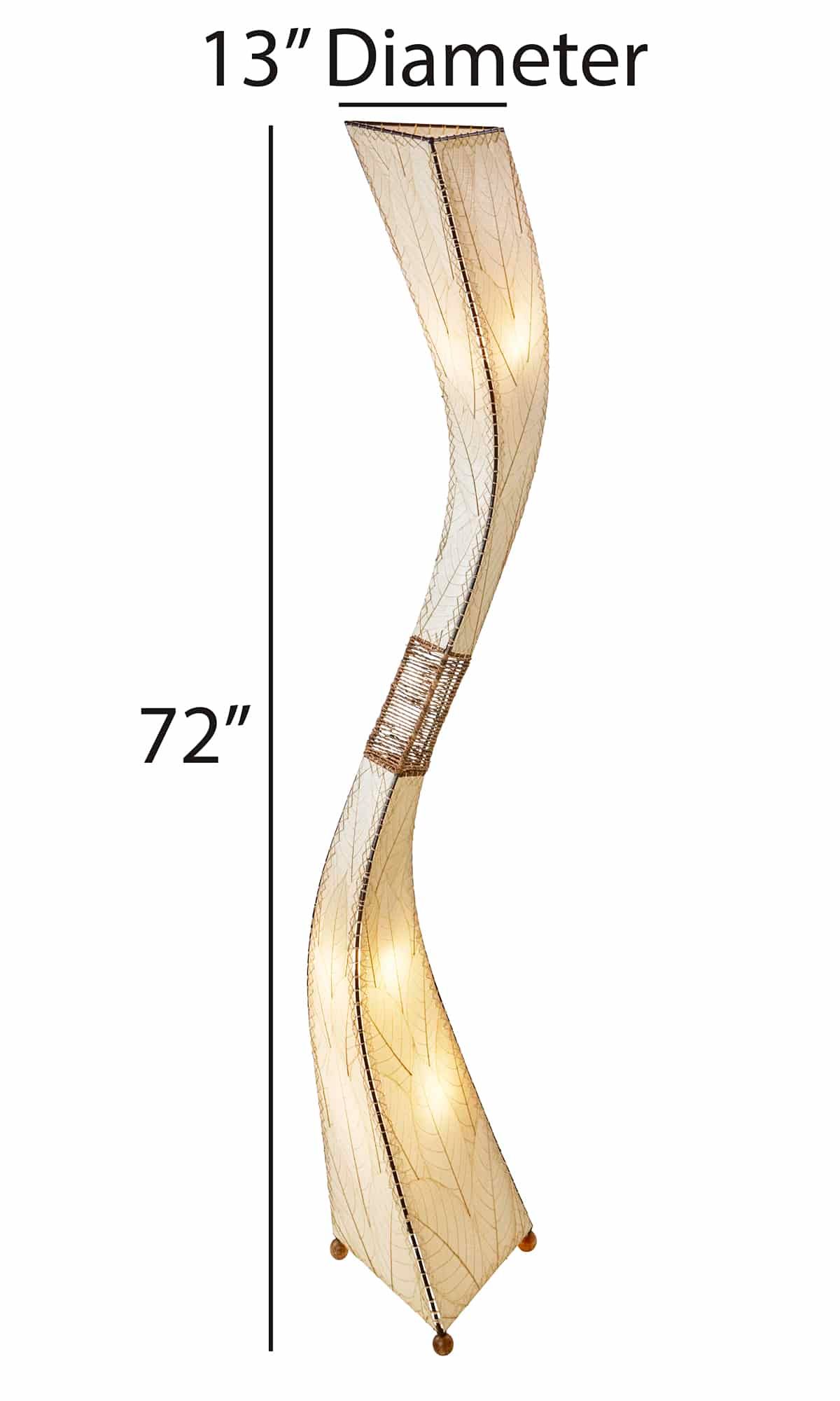 Image 4 Eangee Flow Natural Cocoa Leaves Giant Tower Floor Lamp more views