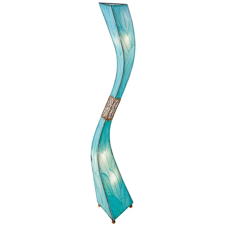 Image 2 Eangee Flow Sea Blue Cocoa Leaves Giant Tower Floor Lamp
