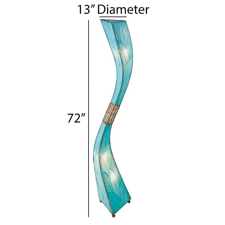 Image 4 Eangee Flow Sea Blue Cocoa Leaves Giant Tower Floor Lamp more views