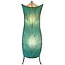 2_Eangee Flowerbud 36" High Sea Blue Cocoa Leaves Uplight Table Lamp