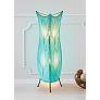 1_Eangee Flowerbud 36" High Sea Blue Cocoa Leaves Uplight Table Lamp