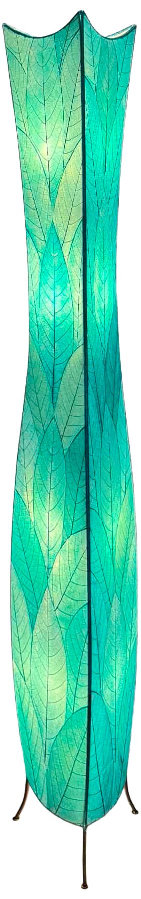 Image 6 Eangee Flowerbud 72" High Giant Sea Blue Cocoa Leaves Floor Lamp more views
