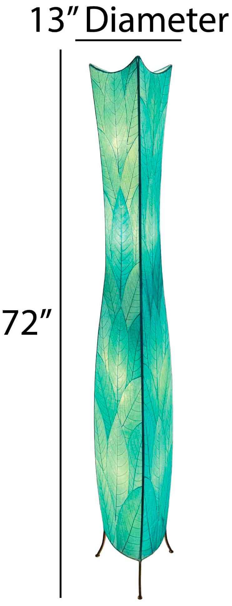 Image 7 Eangee Flowerbud 72" High Giant Sea Blue Cocoa Leaves Floor Lamp more views