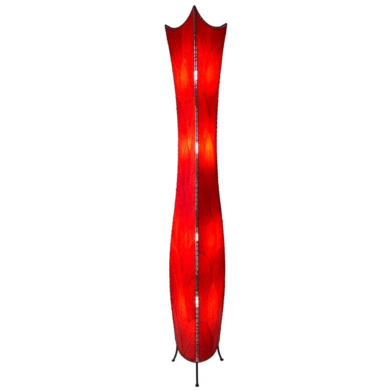 Image 1 Eangee Flowerbud Red Cocoa Leaves Giant Tower Floor Lamp
