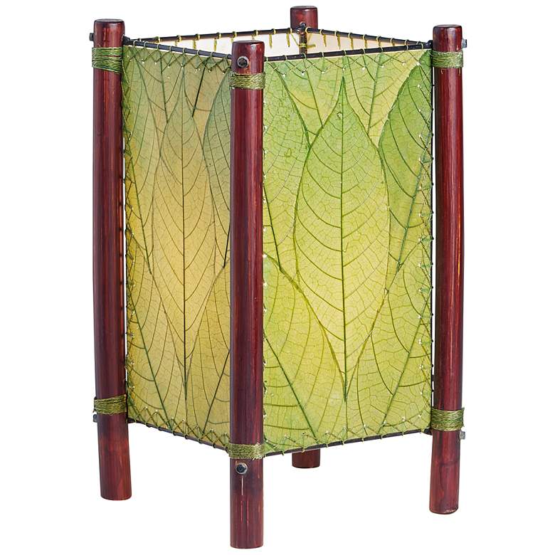 Image 2 Eangee Fortune 15" High Natural Cocoa Leaf Green Accent Lamp
