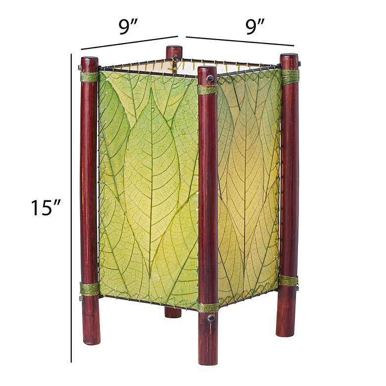 Image 4 Eangee Fortune 15" High Natural Cocoa Leaf Green Accent Lamp more views