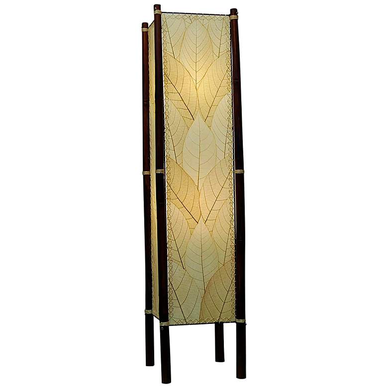 Image 1 Eangee Fortune Natural Cocoa Leaves Tower Floor Lamp