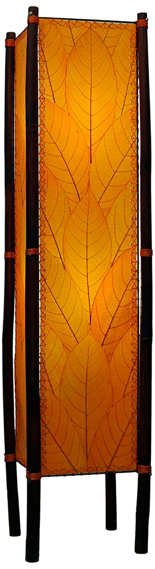 Image 2 Eangee Fortune Orange Cocoa Leaves Tower Floor Lamp