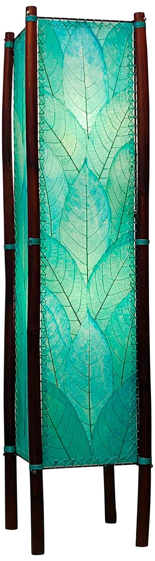Image 2 Eangee Fortune Sea Blue Cocoa Leaves Tower Floor Lamp