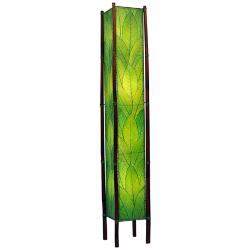 Eangee Fortune Tower Green Cocoa Leaves 72&quot; High Floor Lamp