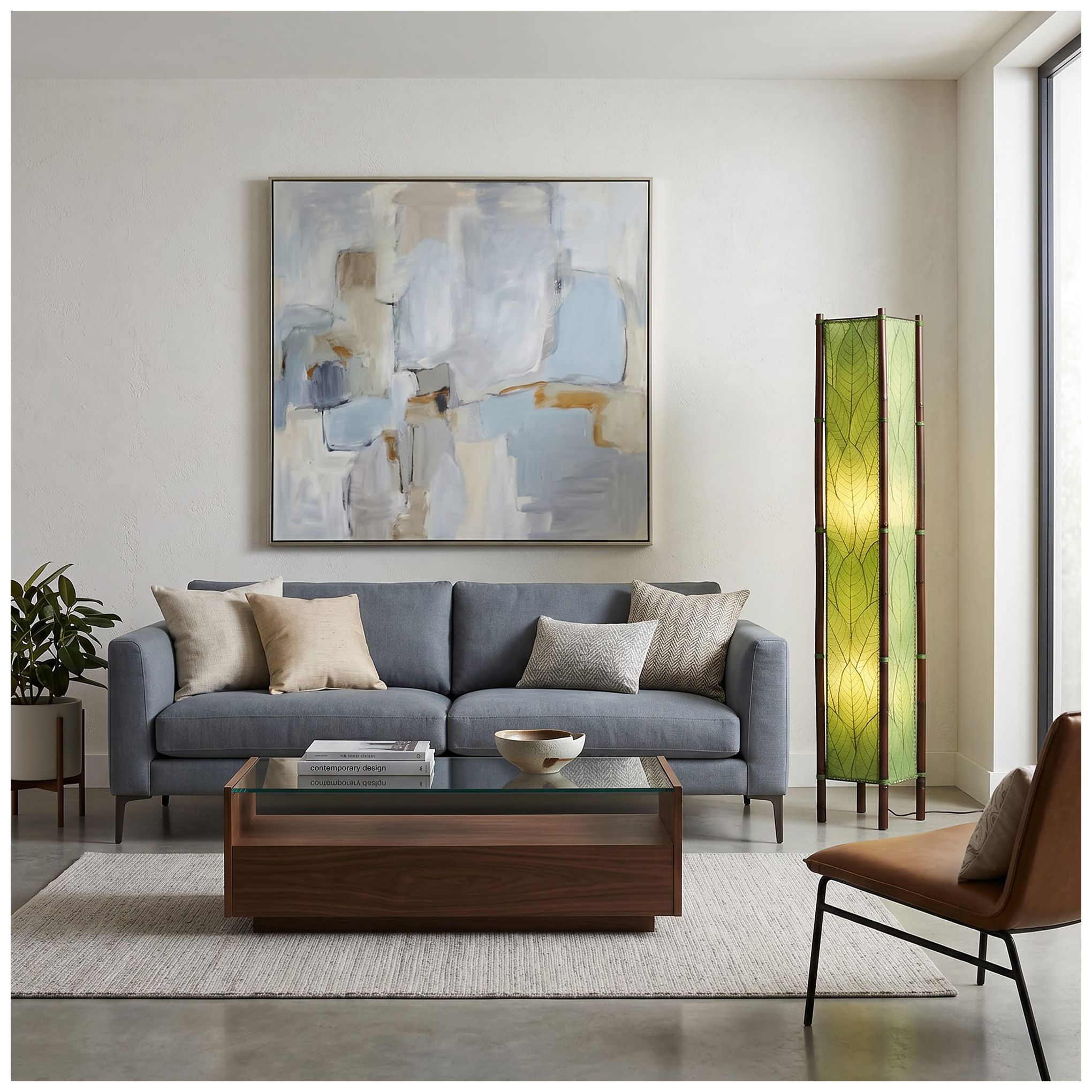 Image 5 Eangee Fortune Tower Green Cocoa Leaves 72" High Floor Lamp more views