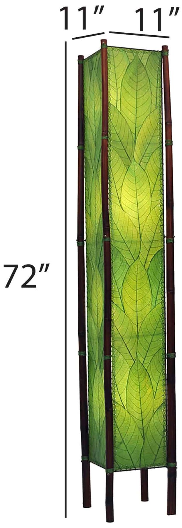 Image 6 Eangee Fortune Tower Green Cocoa Leaves 72" High Floor Lamp more views