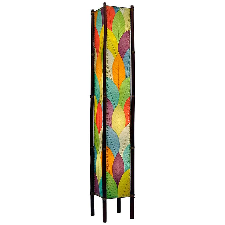 Image 2 Eangee Fortune Tower Multicolor Cocoa Leaves 72" Floor Lamp