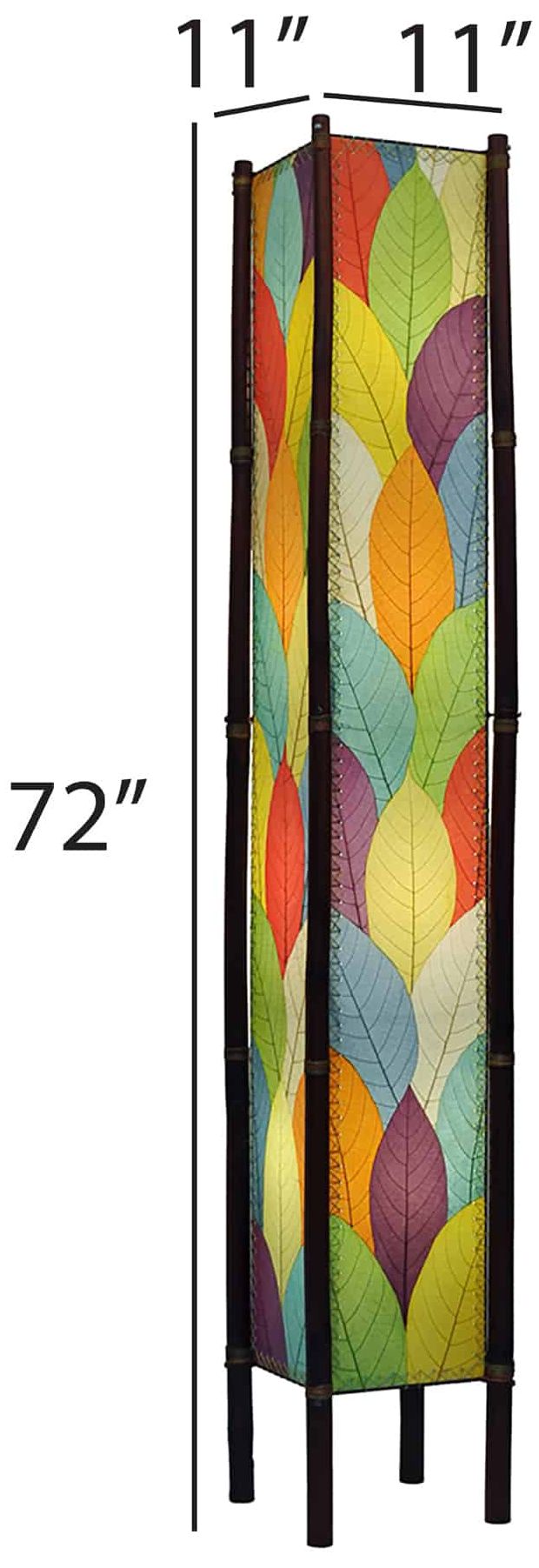Image 5 Eangee Fortune Tower Multicolor Cocoa Leaves 72" Floor Lamp more views