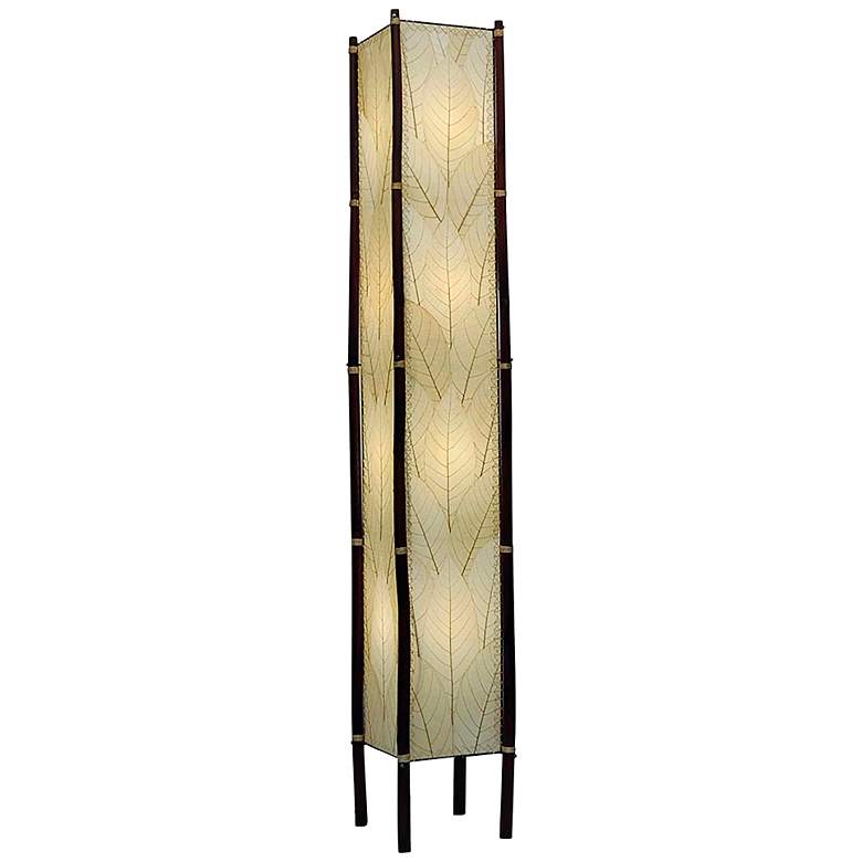 Image 1 Eangee Fortune Tower Natural Cocoa Leaves 72 inch Floor Lamp