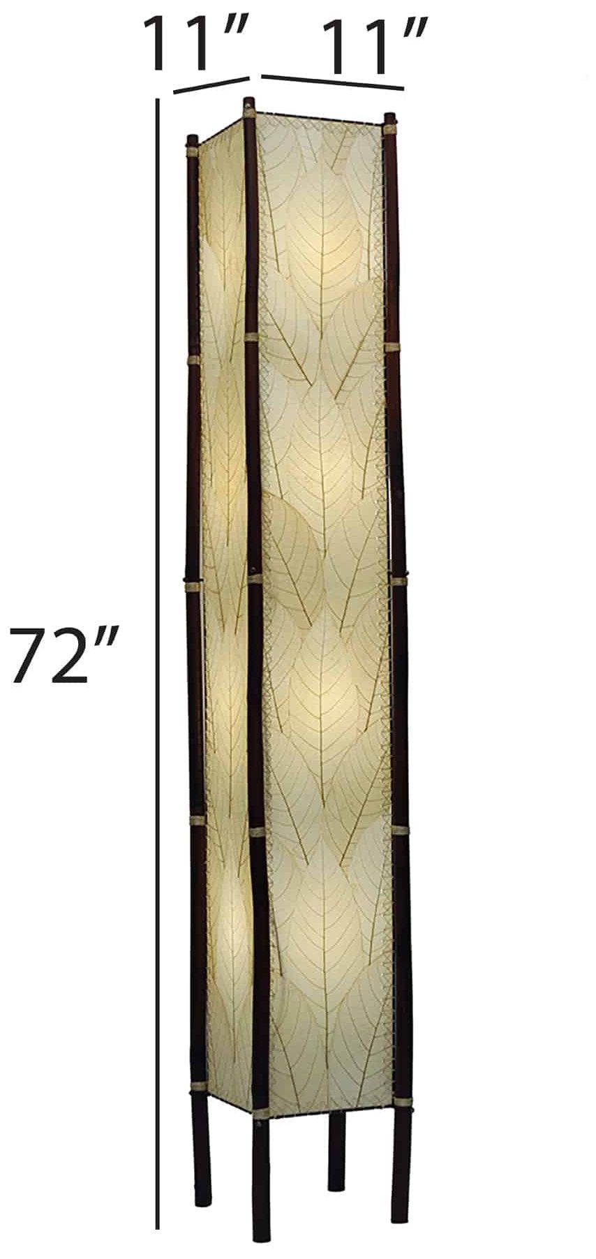 Image 7 Eangee Fortune Tower Natural Cocoa Leaves 72" Floor Lamp more views
