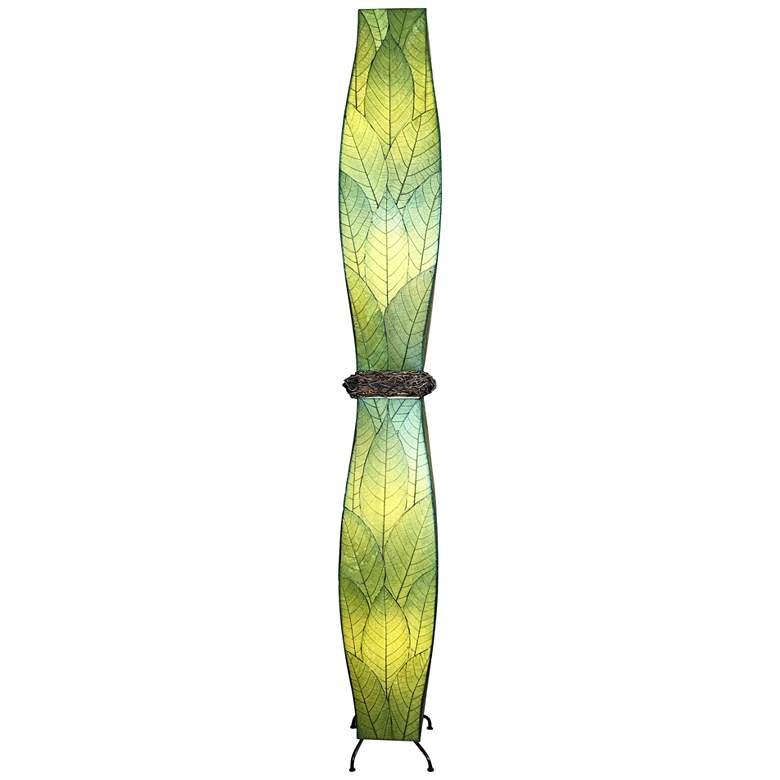Image 1 Eangee Gemini Green Cocoa Leaves Art Nouveau Floor Lamp