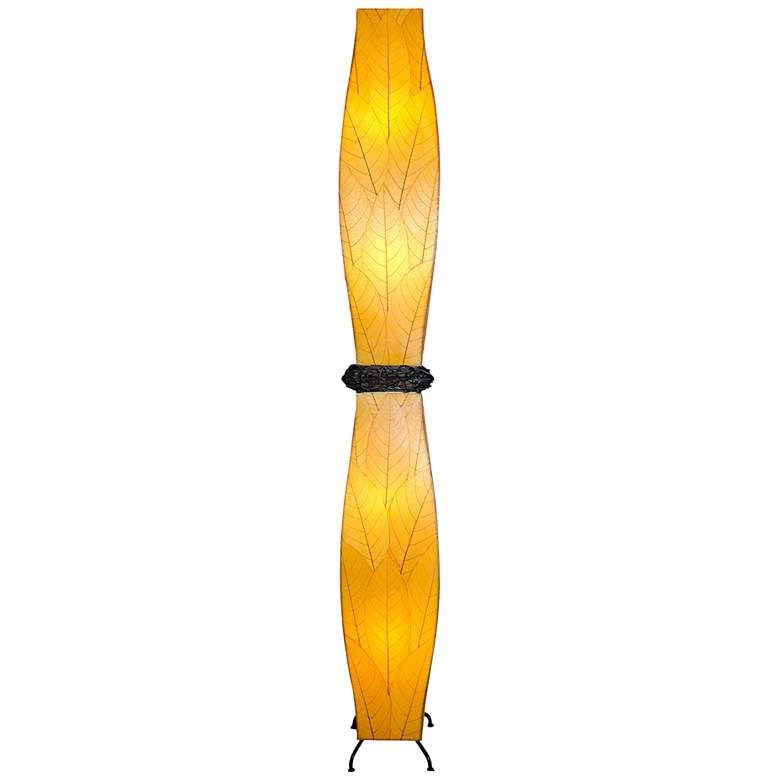 Image 1 Eangee Gemini Orange Cocoa Leaves Art Nouveau Floor Lamp