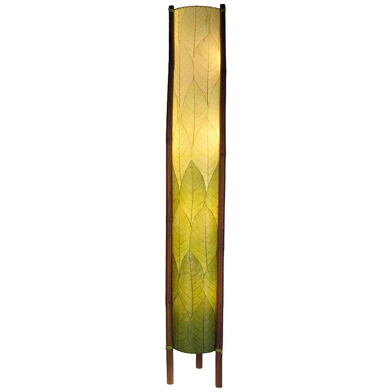 Image 1 Eangee Giant Hue Series Green Cocoa Leaves Tower Floor Lamp