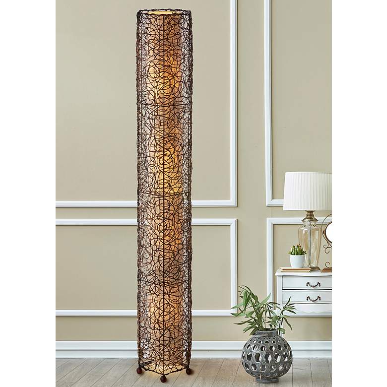 Image 1 Eangee Giant Tower 72" Durian Shade Nito Vines Floor Lamp
