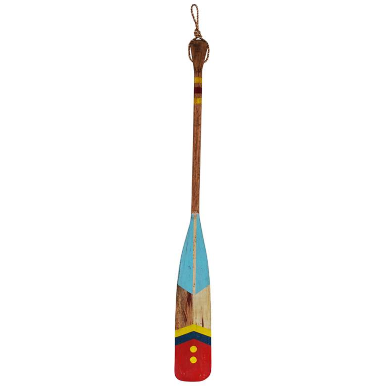 Image 1 Eangee Gray and Red Oar 60 inch High Solid Wood Wall Decor