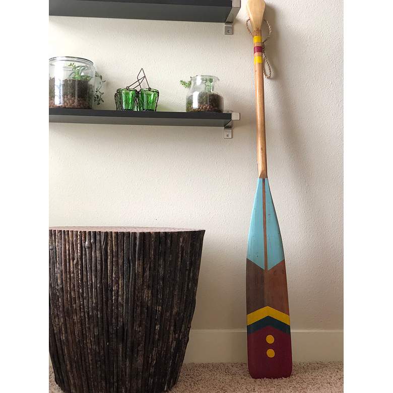 Image 3 Eangee Gray and Red Oar 60 inch High Solid Wood Wall Decor more views