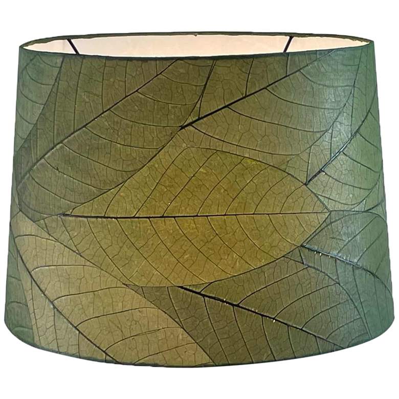 Image 2 Eangee Green Cocoa Leave Drum Lamp Shade 14x16x11 (Spider)
