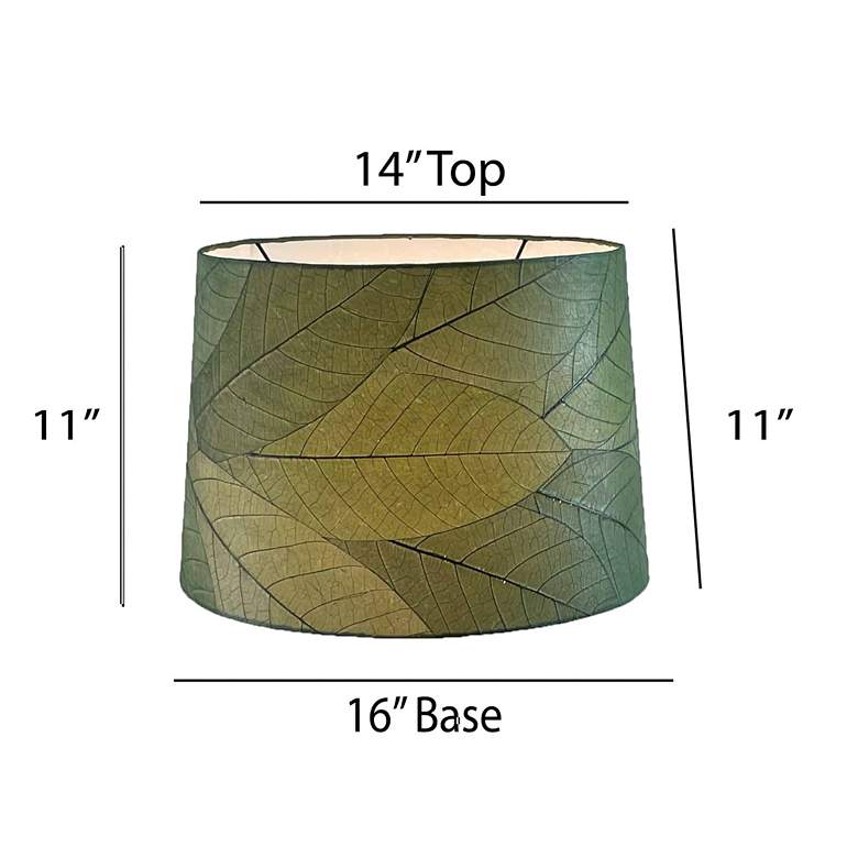 Image 3 Eangee Green Cocoa Leave Drum Lamp Shade 14x16x11 (Spider) more views