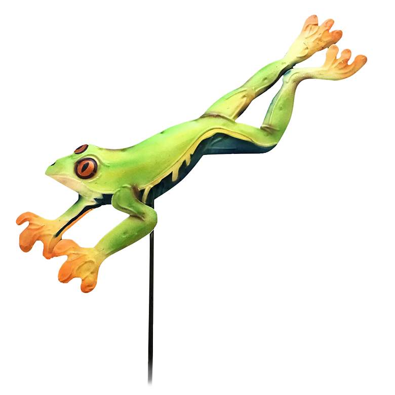 Eangee Green Frog 25&quot; High Decorative Garden Stake