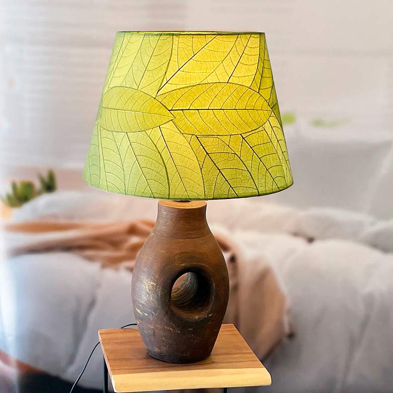 Image 1 Eangee Green Leaves British Empire Lamp Shade 10x14x11 (Spider)