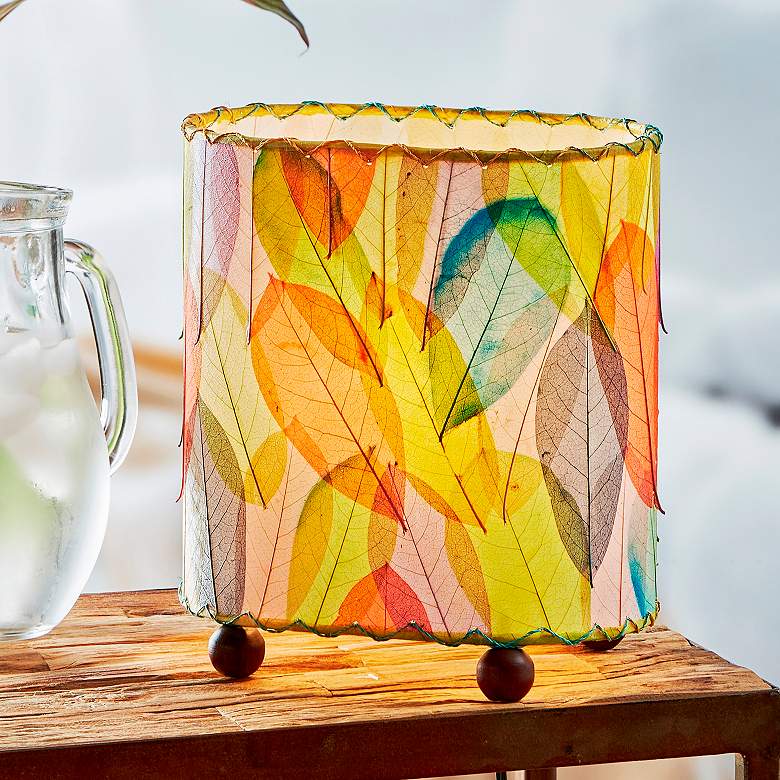Image 1 Eangee Guyabano 9" Multi-Color Natural Cocoa Ceaf Accent Table Lamp