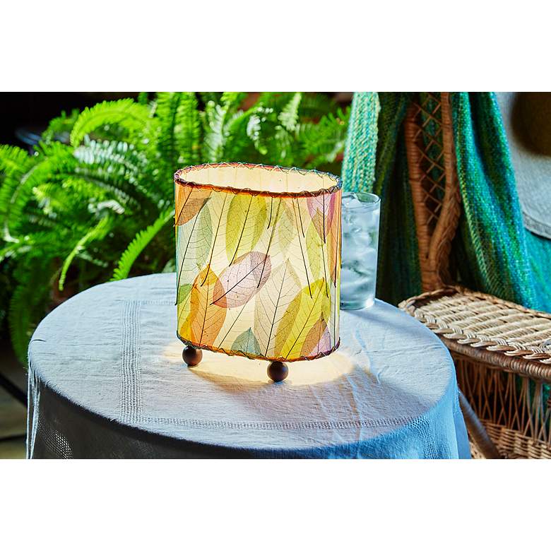 Image 4 Eangee Guyabano 9" Multi-Color Natural Cocoa Ceaf Accent Table Lamp more views