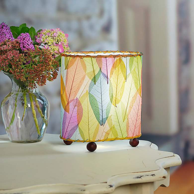 Image 7 Eangee Guyabano 9" Multi-Color Natural Cocoa Ceaf Accent Table Lamp more views