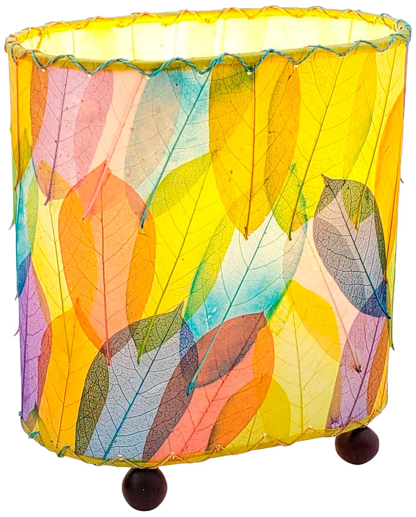 Image 2 Eangee Guyabano 9" Multi-Color Natural Cocoa Leaf Accent Table Lamp