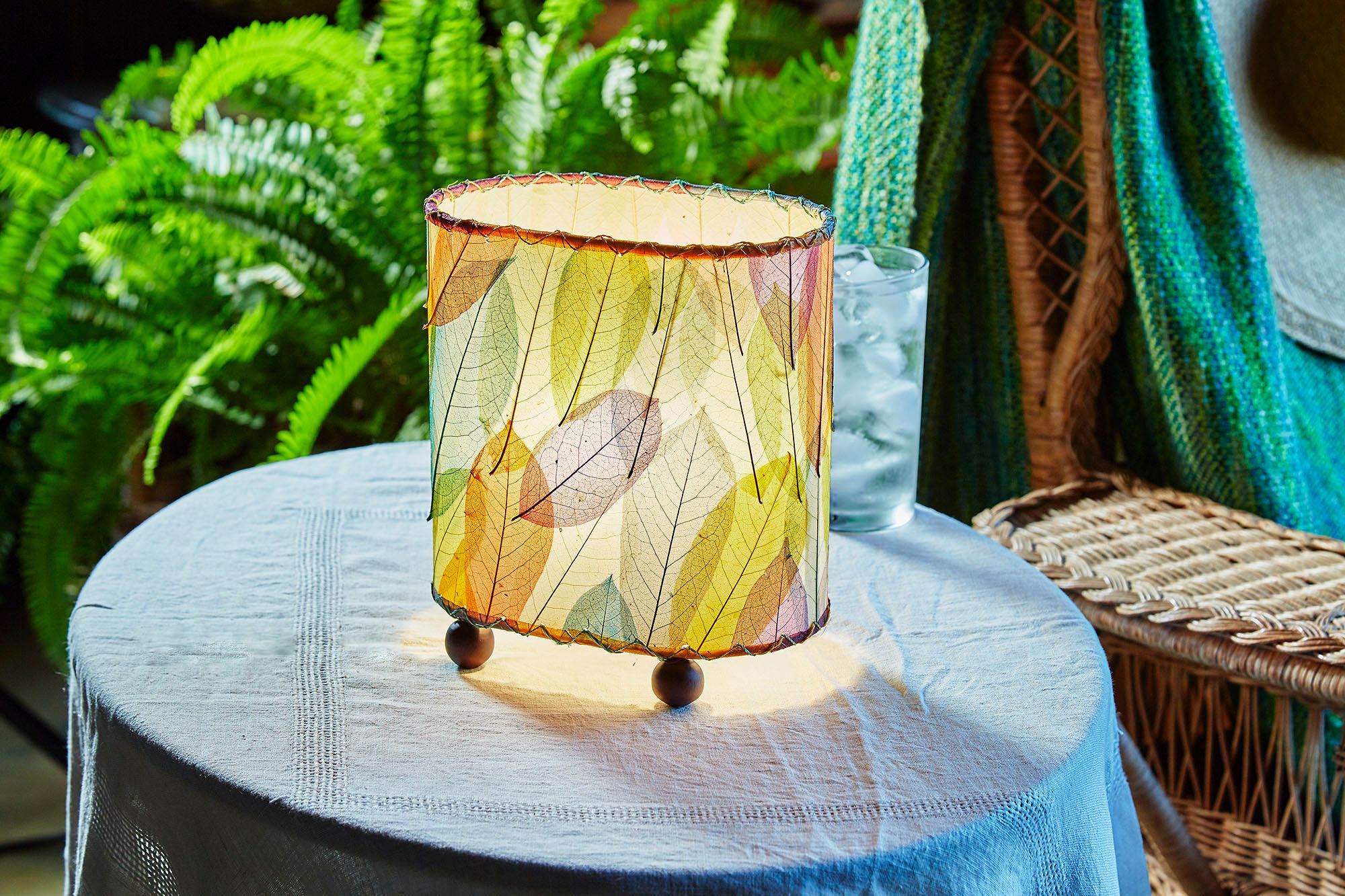 Image 4 Eangee Guyabano 9" Multi-Color Natural Cocoa Leaf Accent Table Lamp more views