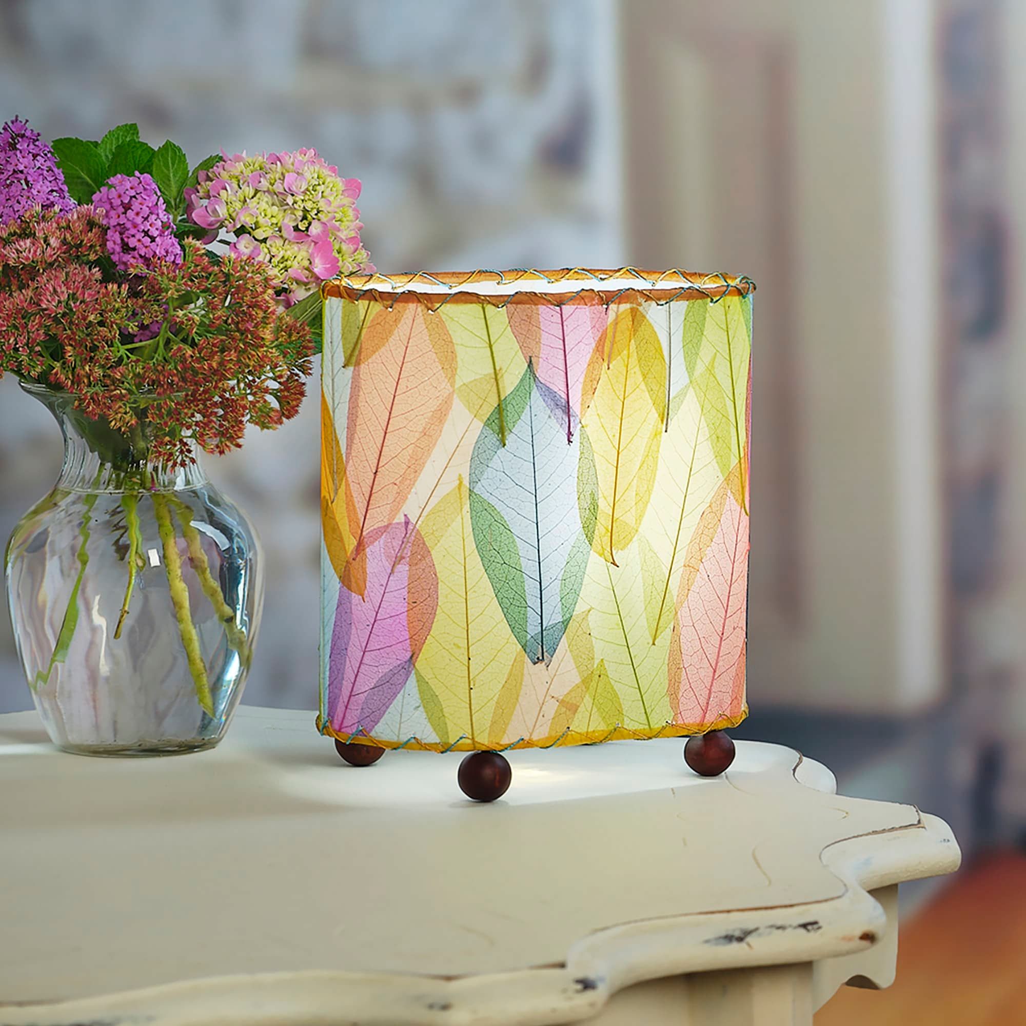 Image 7 Eangee Guyabano 9" Multi-Color Natural Cocoa Leaf Accent Table Lamp more views