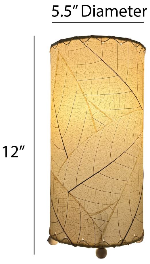 Image 4 Eangee Home Design 12 Inch Cocoa Leaf Cylinder Table Lamp Natural more views