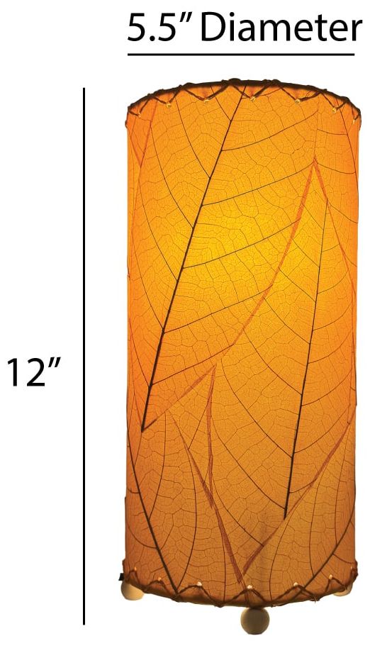 Image 3 Eangee Home Design 12 Inch Cocoa Leaf Cylinder Table Lamp Orange more views